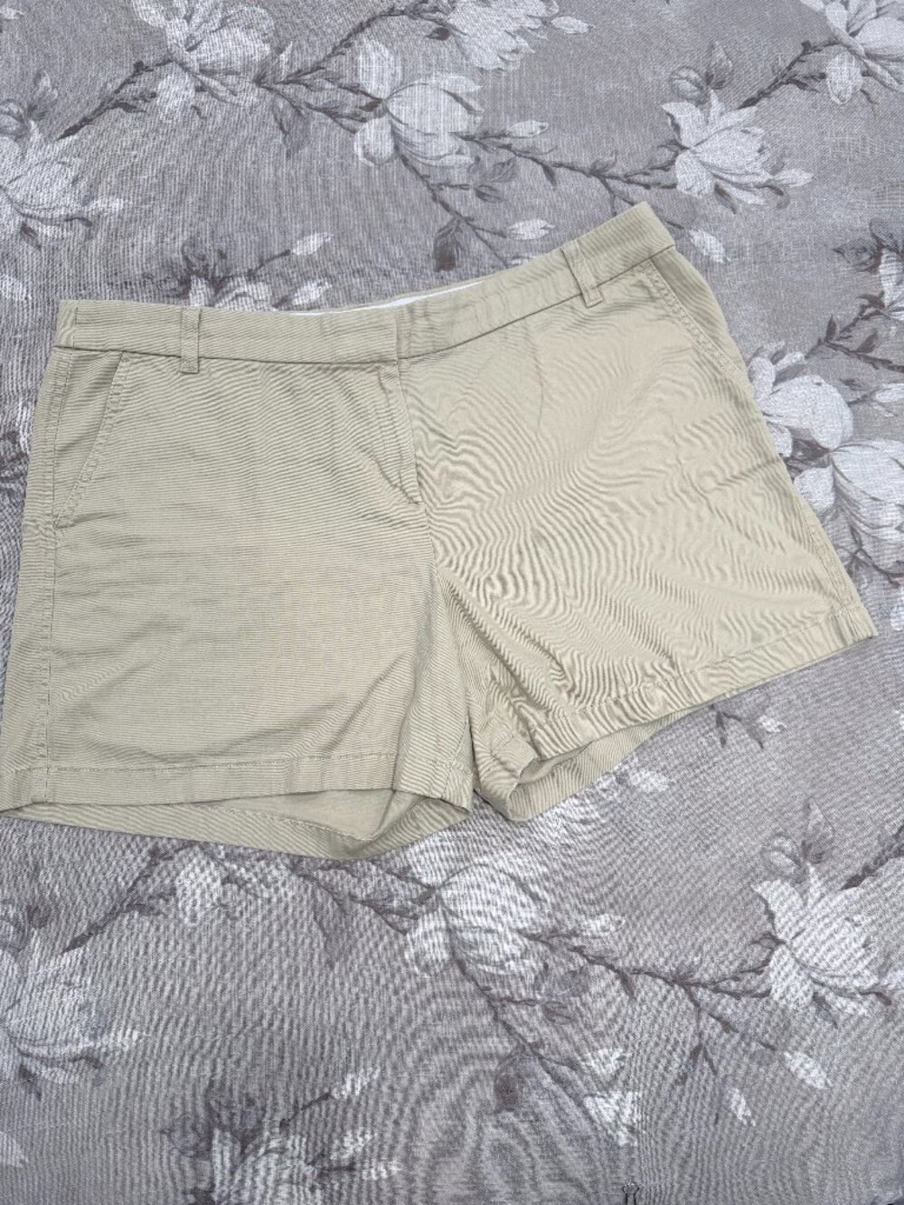J.Crew Women’s Khaki Chino Shorts Size 16 Beige 100% Cotton Casual Summer